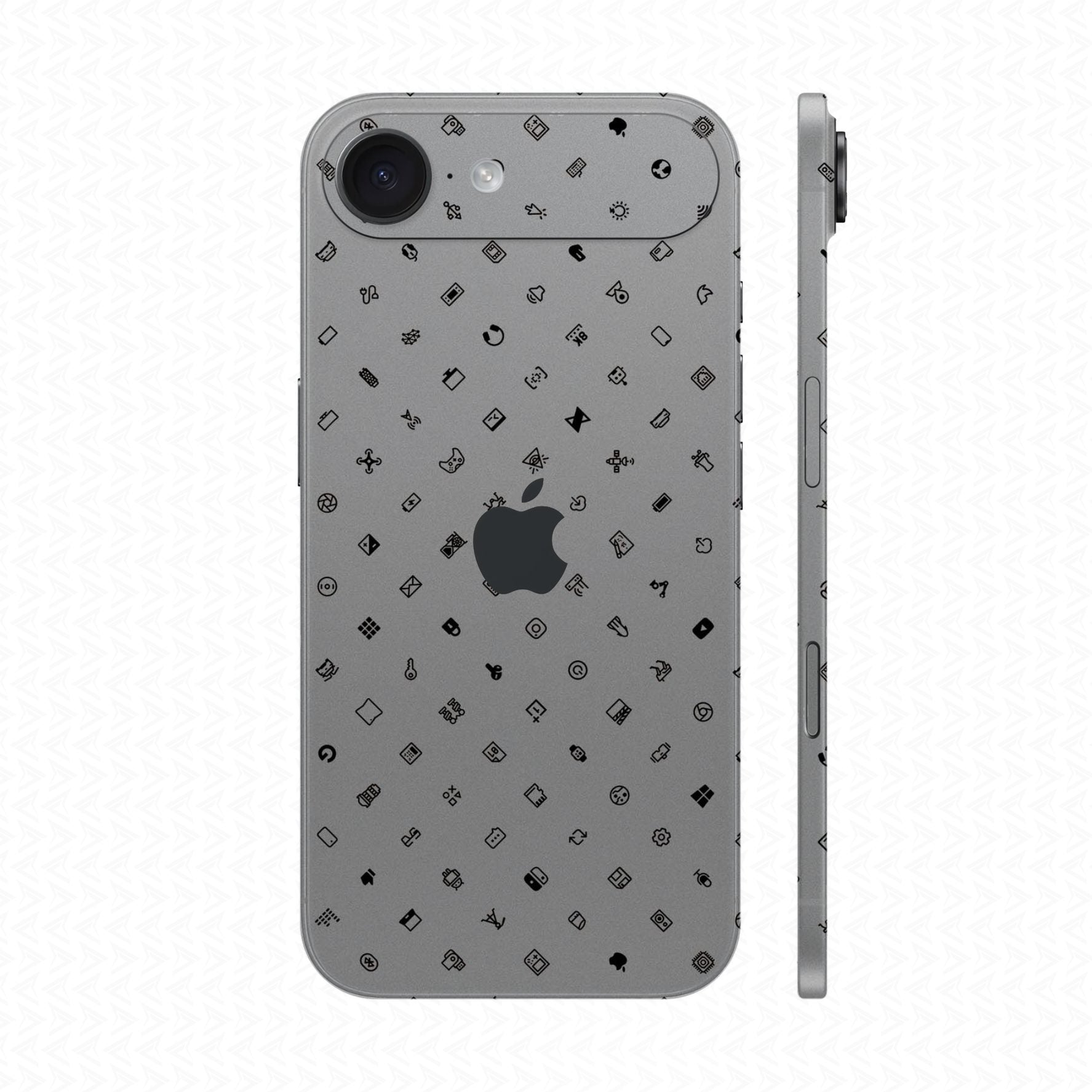 Dán Skin IPhone Air Vân Nổi ICON Bạc | UVPT04