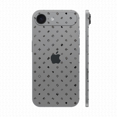 Dán Skin IPhone Air Vân Nổi ICON Bạc | UVPT04