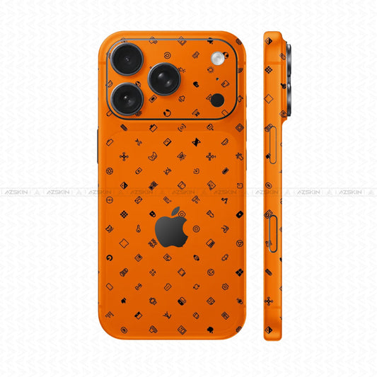 Dán Skin IPhone 17 Pro max Vân Nổi ICON Cam | UVPT04