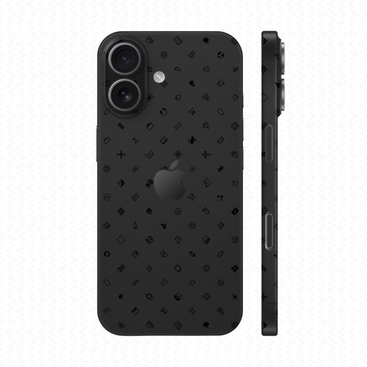Dán Skin IPhone 17 Series Vân Nổi ICON Đen | UVPT04