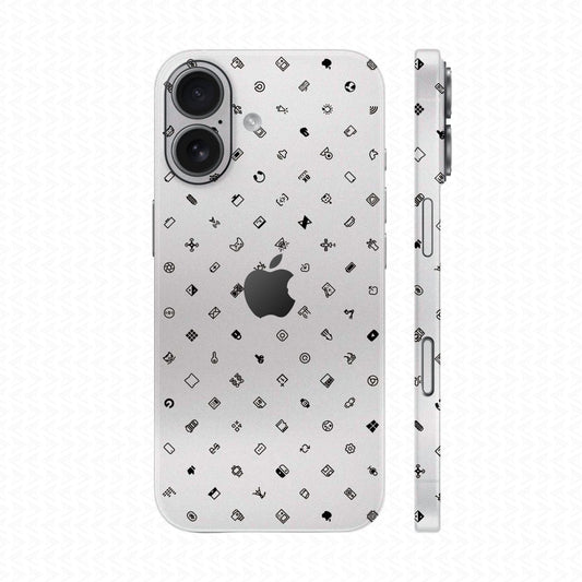 Dán Skin IPhone 17 Series Vân Nổi ICON Trắng | UVPT04