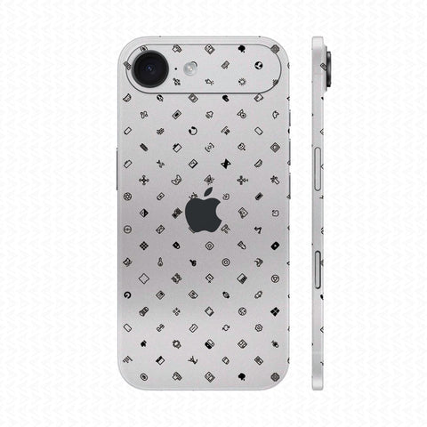 Dán Skin IPhone 17 Series Vân Nổi ICON Trắng | UVPT04