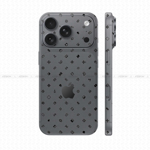 Dán Skin IPhone 17 Series Vân Nổi ICON Xám | UVPT04