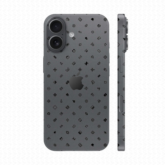 Dán Skin IPhone 17 Series Vân Nổi ICON Xám | UVPT04