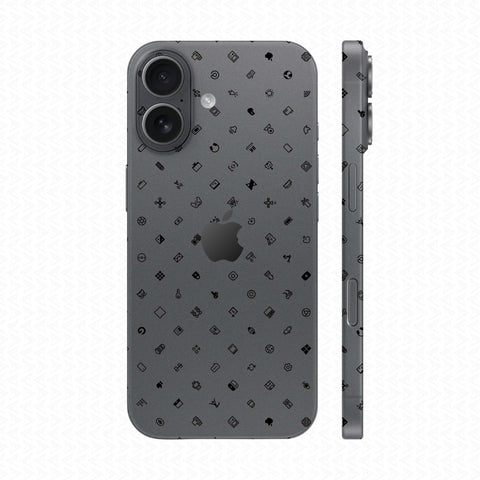Dán Skin IPhone 17 Series Vân Nổi ICON Xám | UVPT04