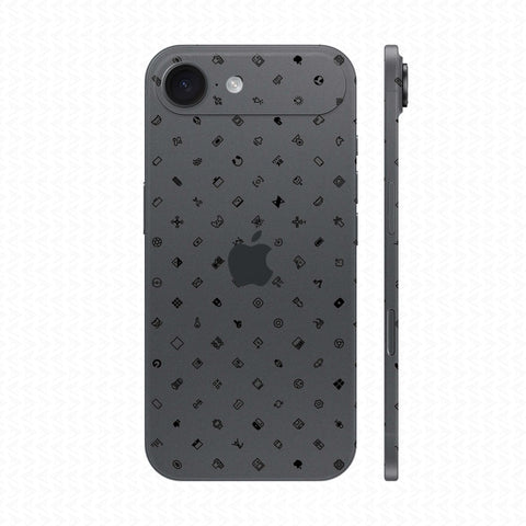 Dán Skin IPhone 17 Series Vân Nổi ICON Xám | UVPT04