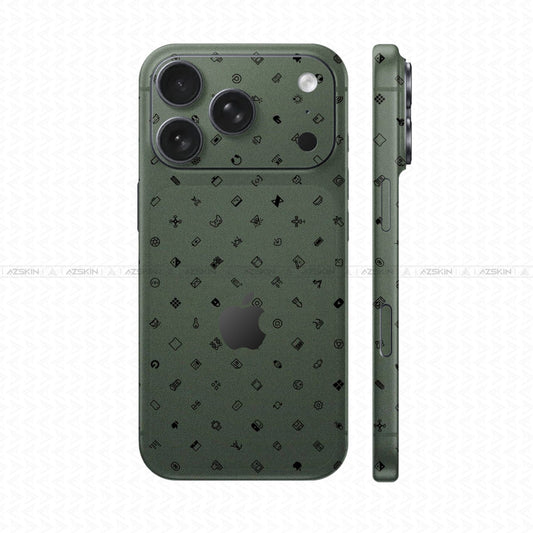 Dán Skin IPhone 17 Series Vân Nổi ICON Xanh Midnight | UVPT04
