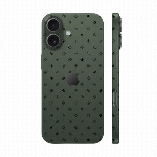 Dán Skin IPhone 17 Series Vân Nổi ICON Xanh Midnight | UVPT04