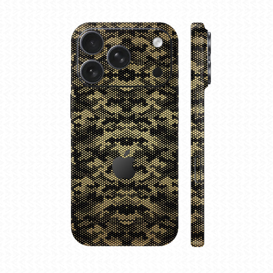 Dán Skin IPhone 17 Series Vân Nổi Mamba Vàng | UVPT05