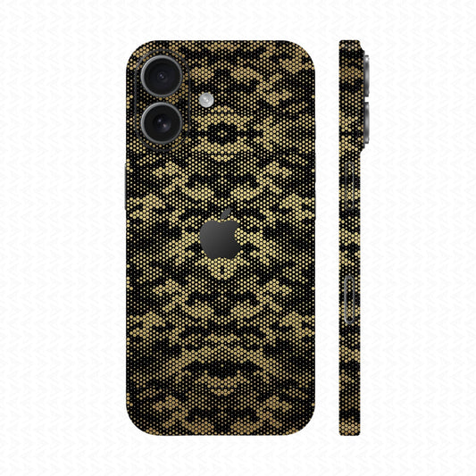 Dán Skin IPhone 17 Series Vân Nổi Mamba Vàng | UVPT05