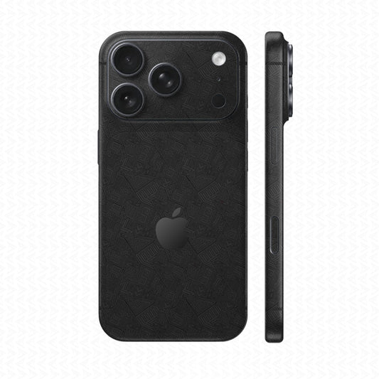 Dán Skin IPhone 17 Series Vân Nổi Pattern AZ Đen | UVPT06