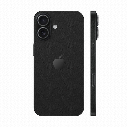 Dán Skin IPhone 17 Series Vân Nổi Pattern AZ Đen | UVPT06