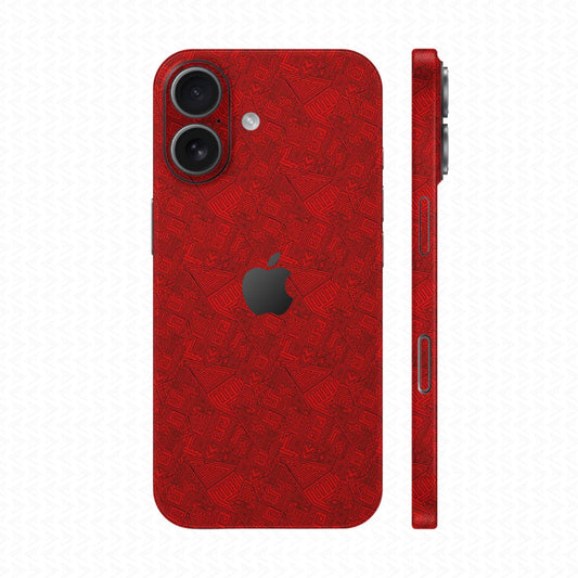 Dán Skin IPhone 17 Series Vân Nổi Pattern AZ Đỏ | UVPT06