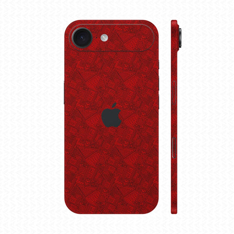 Dán Skin IPhone 17 Series Vân Nổi Pattern AZ Đỏ | UVPT06