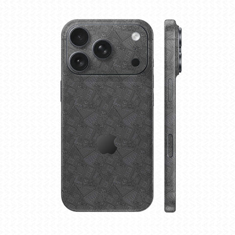 Dán Skin IPhone 17 Series Vân Nổi Pattern AZ Xám | UVPT06