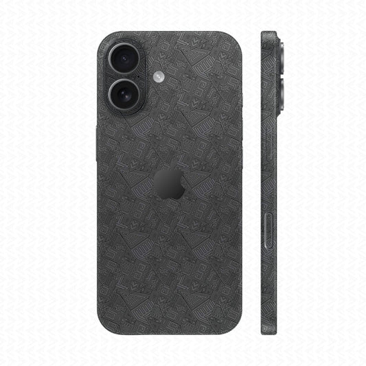 Dán Skin IPhone 17 Series Vân Nổi Pattern AZ Xám | UVPT06