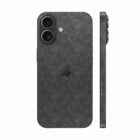 Dán Skin IPhone 17 Series Vân Nổi Pattern AZ Xám | UVPT06