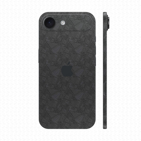 Dán Skin IPhone 17 Series Vân Nổi Pattern AZ Xám | UVPT06