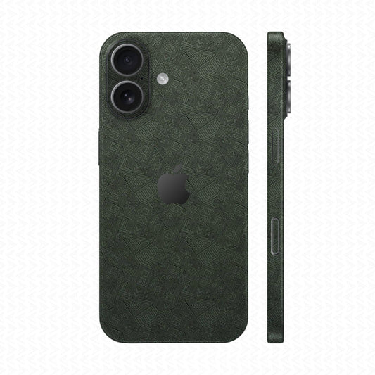 Dán Skin IPhone 17 Series Vân Nổi Pattern AZ Xanh Midnight | UVPT06