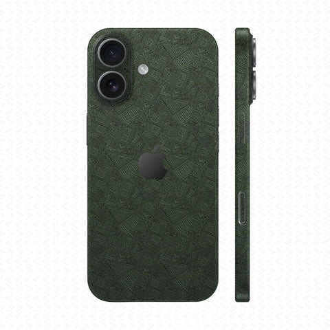 Dán Skin IPhone 17 Series Vân Nổi Pattern AZ Xanh Midnight | UVPT06