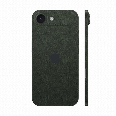 Dán Skin IPhone 17 Series Vân Nổi Pattern AZ Xanh Midnight | UVPT06