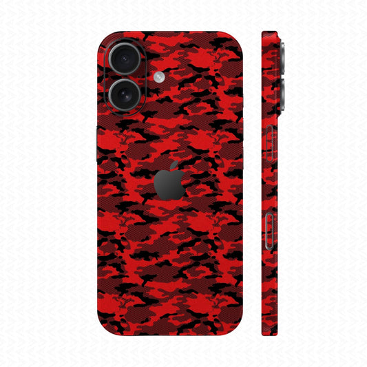 Dán Skin IPhone 17 Vân Nổi Camo Urban Đỏ | UVPT08