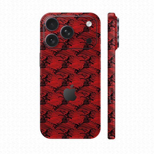 Dán Skin IPhone 17 Series Vân Nổi Pattern Wave Đỏ | UVPT09