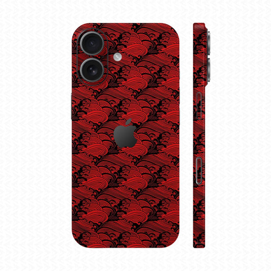 Dán Skin IPhone 17 Series Vân Nổi Pattern Wave Đỏ | UVPT09