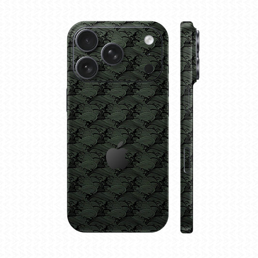 Dán Skin IPhone 17 Series Vân Nổi Pattern Wave Xanh Midnight | UVPT09