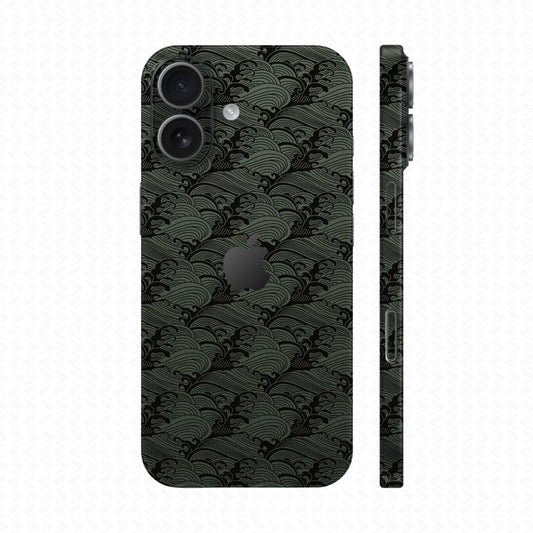 Dán Skin IPhone 17 Series Vân Nổi Pattern Wave Xanh Midnight | UVPT09