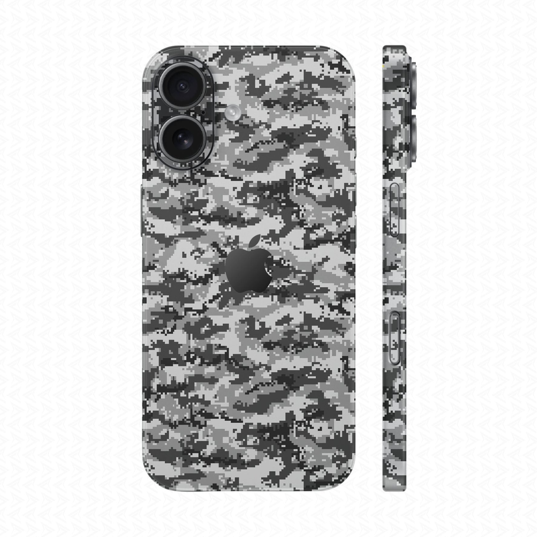 Dán Skin IPhone 17  Vân Nổi Camo Digital Trắng | UVPT11