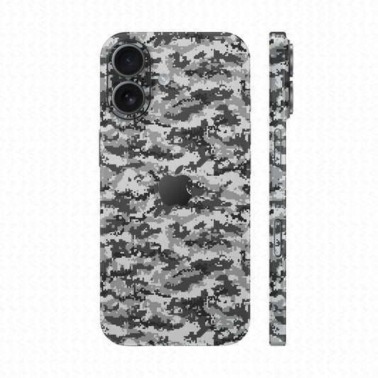 Dán Skin IPhone 17  Vân Nổi Camo Digital Trắng | UVPT11
