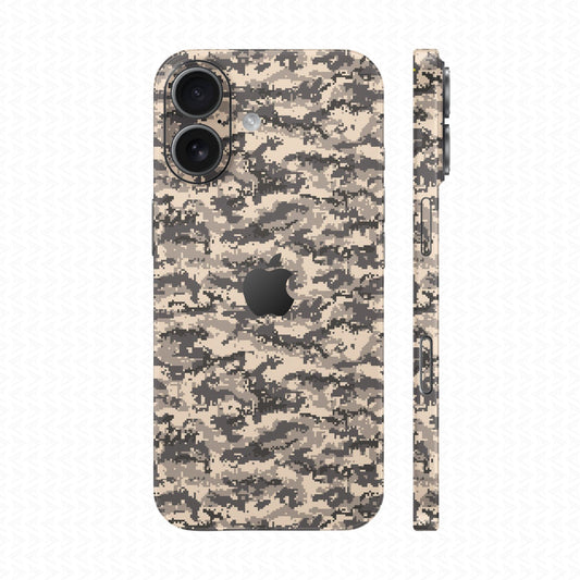 Dán Skin IPhone 17 Series Vân Nổi Camo Digital Vàng | UVPT11