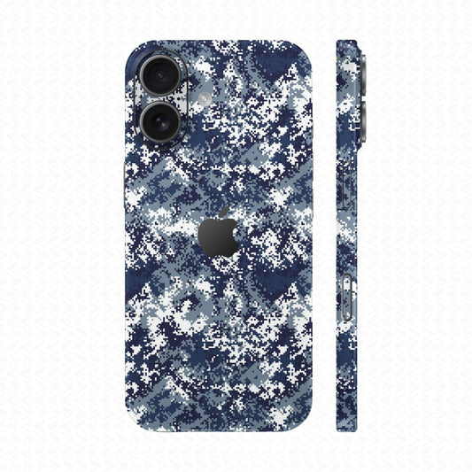 Dán Skin IPhone 17 Series Vân Nổi Camo Digital Xanh | UVPT11