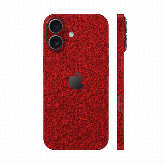 Dán Skin IPhone 17 Vân Nổi Cartoon Đỏ | UVPT12