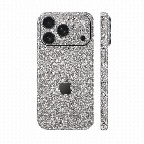 Dán Skin IPhone 17 Series Vân Nổi Cartoon Trắng | UVPT12