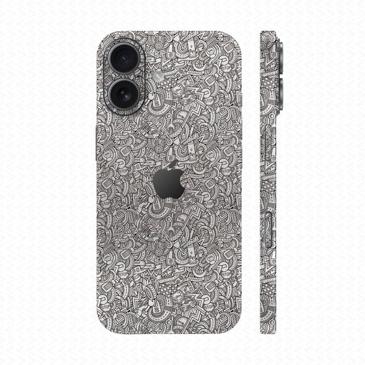 Dán Skin IPhone 17 Series Vân Nổi Cartoon Trắng | UVPT12