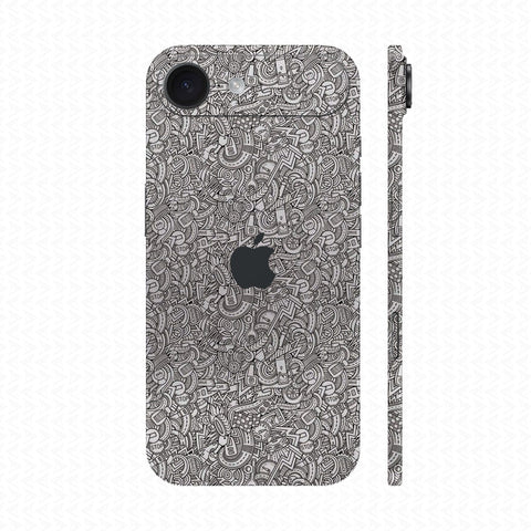 Dán Skin IPhone 17 Series Vân Nổi Cartoon Trắng | UVPT12