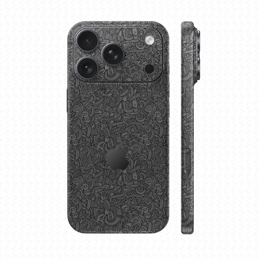 Dán Skin IPhone 17 Series Vân Nổi Cartoon Xám | UVPT12