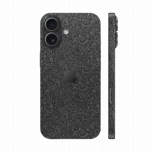 Dán Skin IPhone 17 Series Vân Nổi Cartoon Xám | UVPT12