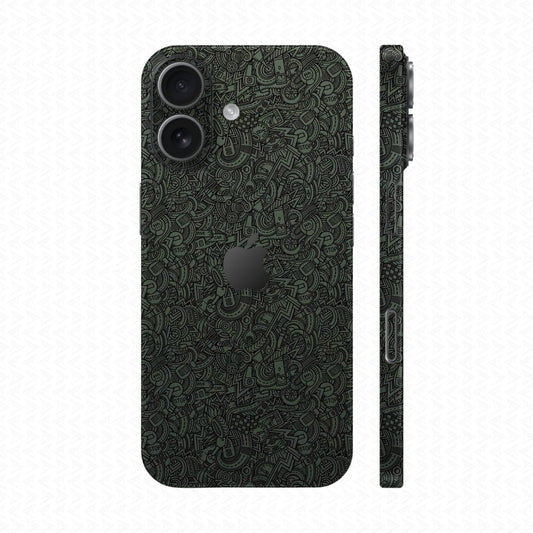 Dán Skin IPhone 17 Vân Nổi Cartoon Xanh Midnight | UVPT12
