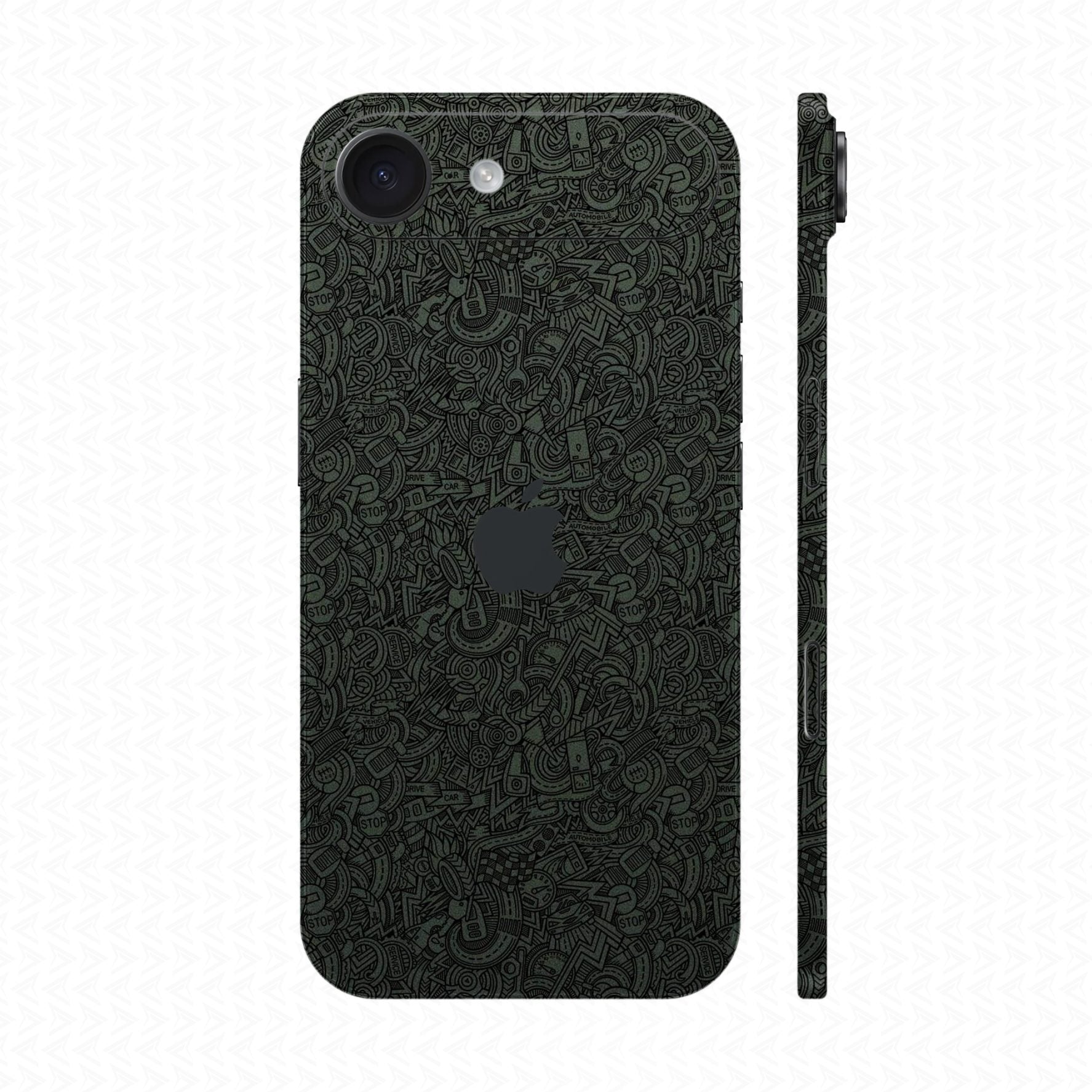 Dán Skin IPhone Air Vân Nổi Cartoon Xanh Midnight | UVPT12