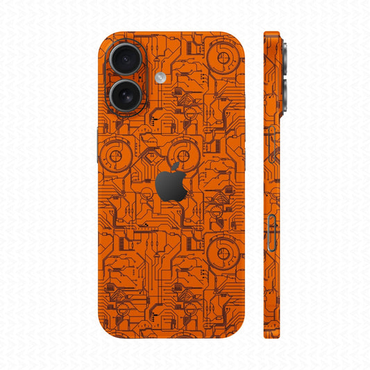 Dán Skin IPhone 17 Vân Nổi Vi Mạch 2023 Cam | UVPT14