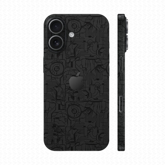 Dán Skin IPhone 17 Series Vân Nổi Vi Mạch 2023 Đen | UVPT14