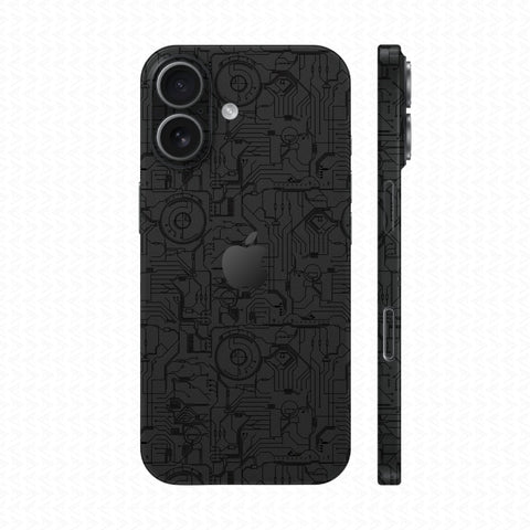Dán Skin IPhone 17 Series Vân Nổi Vi Mạch 2023 Đen | UVPT14