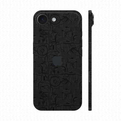 Dán Skin IPhone 17 Series Vân Nổi Vi Mạch 2023 Đen | UVPT14