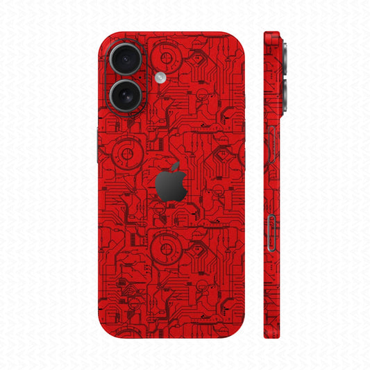 Dán Skin IPhone 17 Vân Nổi Vi Mạch 2023 Đỏ | UVPT14