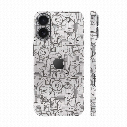 Dán Skin IPhone 17 Series Vân Nổi Vi Mạch 2023 Trắng | UVPT14