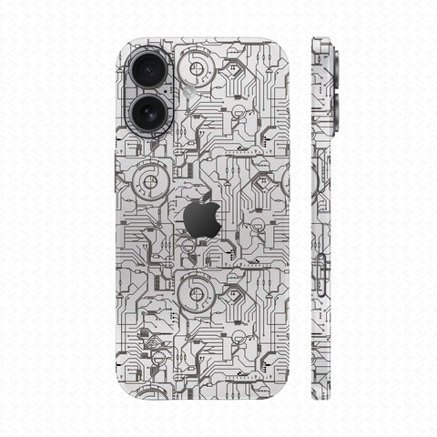 Dán Skin IPhone 17 Series Vân Nổi Vi Mạch 2023 Trắng | UVPT14