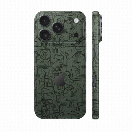 Dán Skin IPhone 17 Series Vân Nổi Vi Mạch 2023 Xanh Midnight | UVPT14